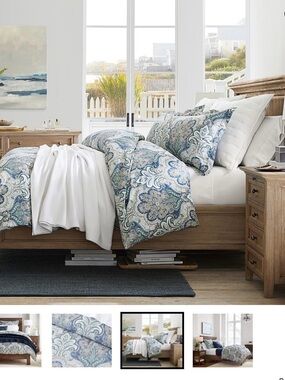 Pottery Barn King Size Jordana Paisley Percale Pillow Sham Current Style!